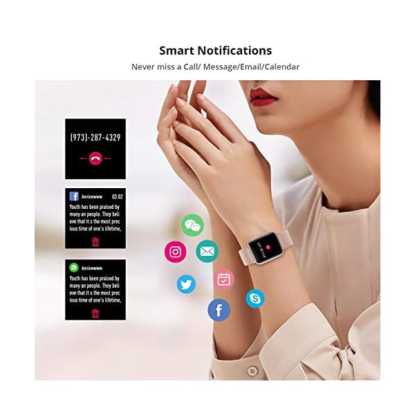 Fitpolo Fitness Tracker with Heart Rate Monitor, Smart Watch 1.3 inches Color Touch Screen IP68 Waterproof Step Calorie Counter Sleep Monitoring Pedometer Watches Activity Tracker for Women Men Kids
