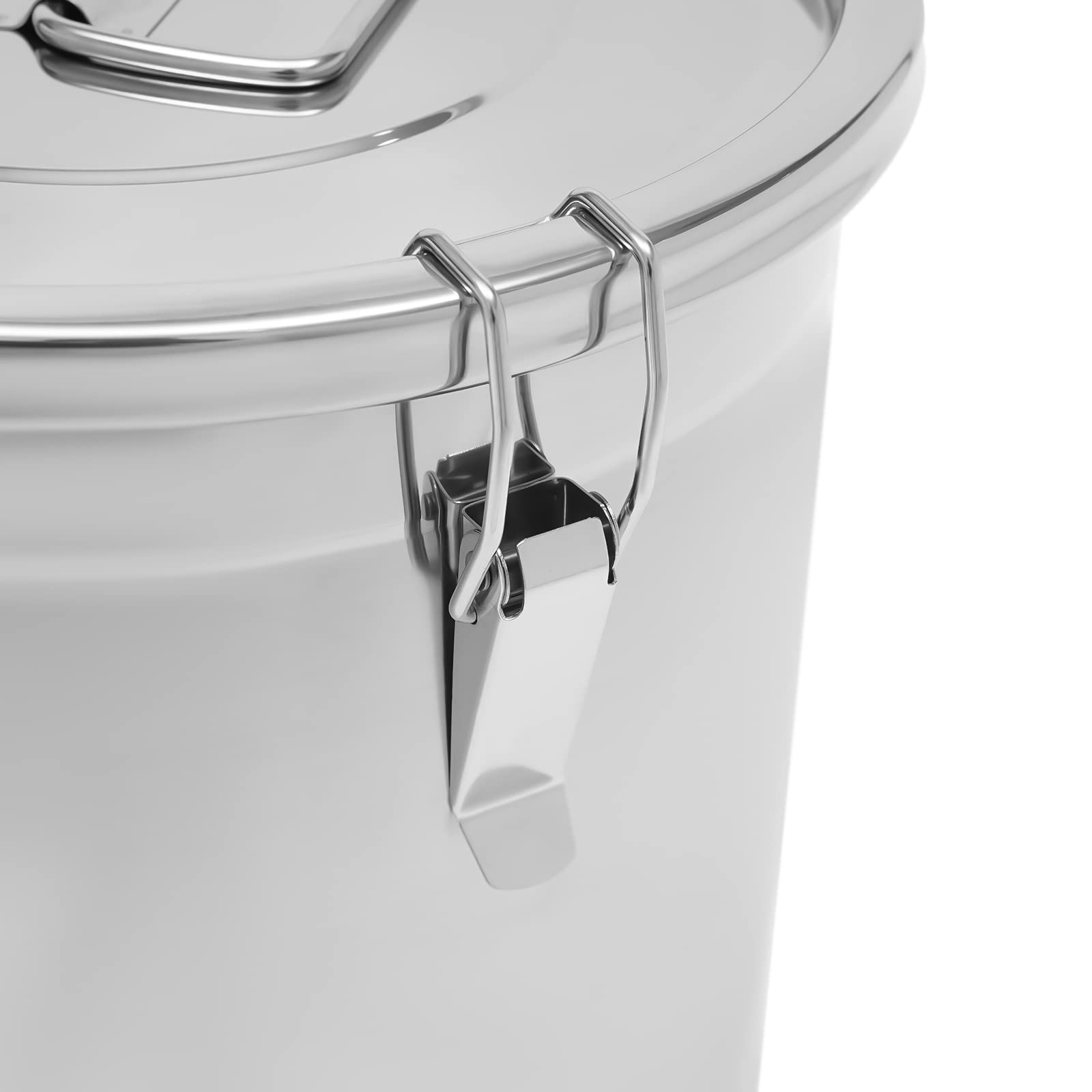 Contenitore per cereali da cucina, per farina, cereali, latte, con coperchio, in acciaio inox, ermetico, contenitore per cereali da cucina, contenitore per farina e manici (21 L)