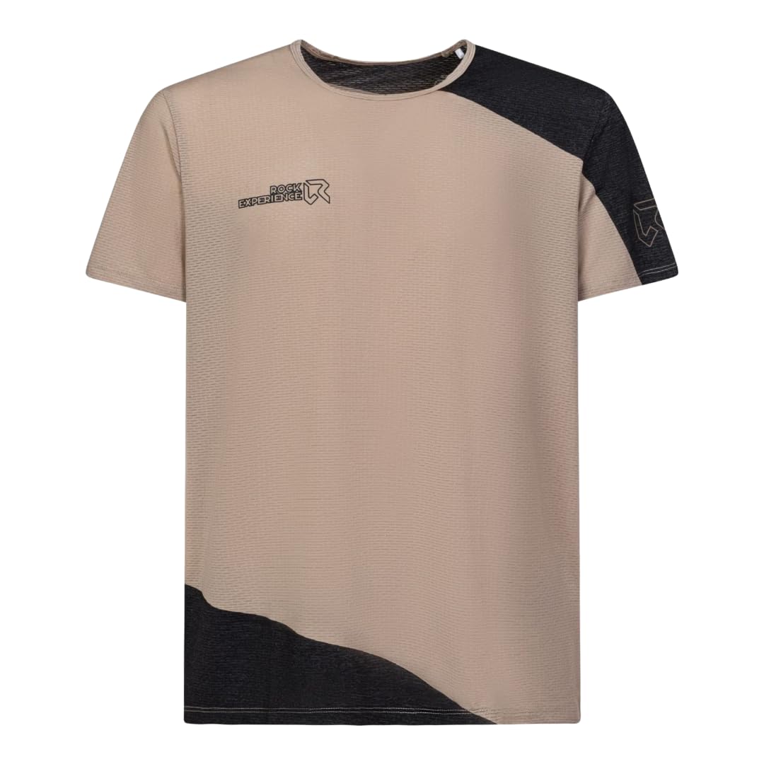Rock Experience Men's Chandler 4.0 Ss Man T-Shirt Short Sleeve, Beige, L