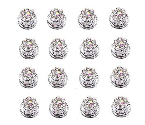 AlphaAcc 20pcs Clear Crystal Swirl Hair Twists Coils Spirals Hair Pin Clip Accessories-Crystal Diamond