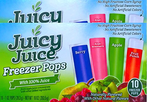 New Juicy Juice Freezer Pops With 100% Juice NO High Fructose Corn Syrup, No Artificial Sweeteners or Colors Net Wt 10 Oz (2)