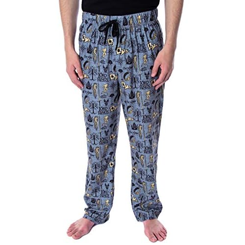 Lord of The Rings Men's Allover Pattern Adult Sleepwear Lounge Bottoms Pajama Pants (X-Large)