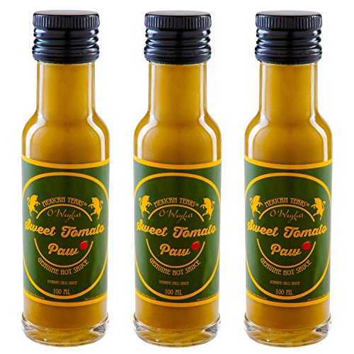 Mexican Tears® - Sweet Tomato Paw 3er-Pack, scharfe Sauce aus grünen Chipotle Chilis [3x100ml Chilisauce] Cover
