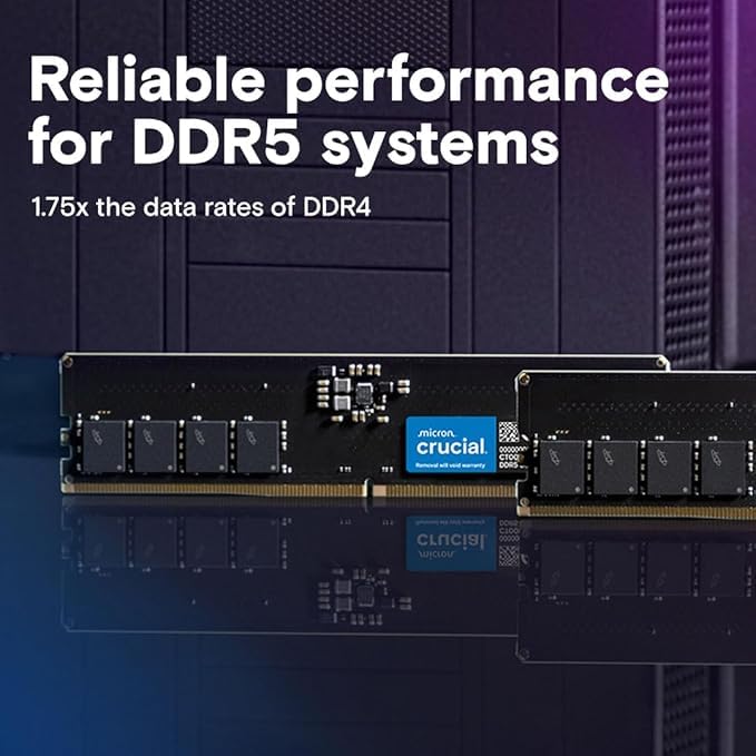 Image of Crucial RAM 16GB DDR5 4800MHz CL40 Desktop Memory CT16G48C40U5