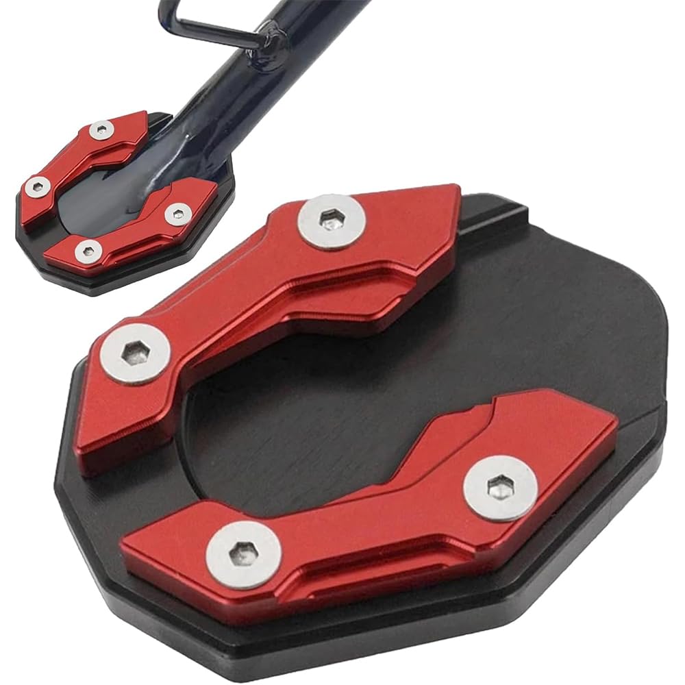 FENIQG Motorcycle support pad for Kawasaki Vulcan S650 VN650 EN650 2015-2022, Kickstand Extension Plate, Motorcycle Kickstand Extender Foot Side Stand,Red