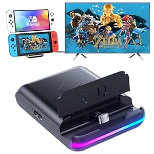 Docking Station for Nintendo Switch, 4K HDMI/USB 3.0/USB-C Port, Compatible with Official Nintendo Dock (Black)