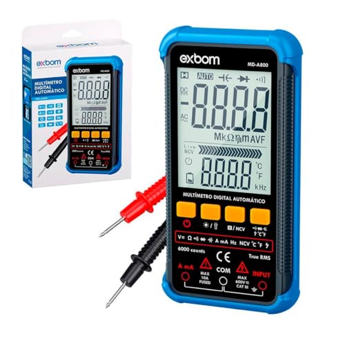 Multimetro Profissional True RMS Com NCV Lanterna e Teste de Temp...