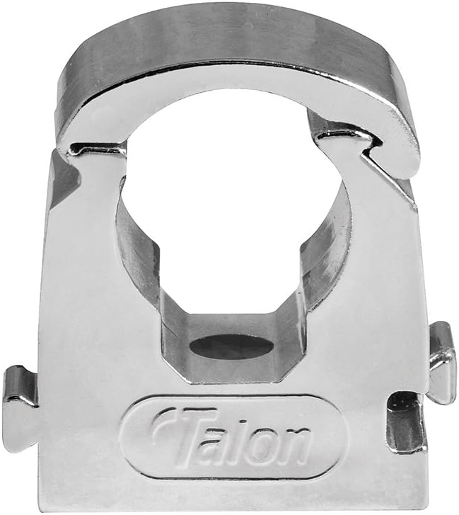 Talon 15mm Single Hinged Pipe Clip x10 Chrome 360° Fixing for Pipework UV Stabilized