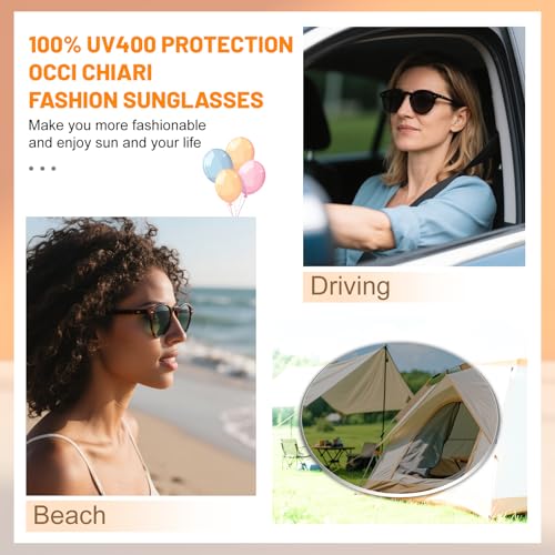 OCCI CHIARI Round Sunglasses for Women Retro Trendy Driving Glasses4