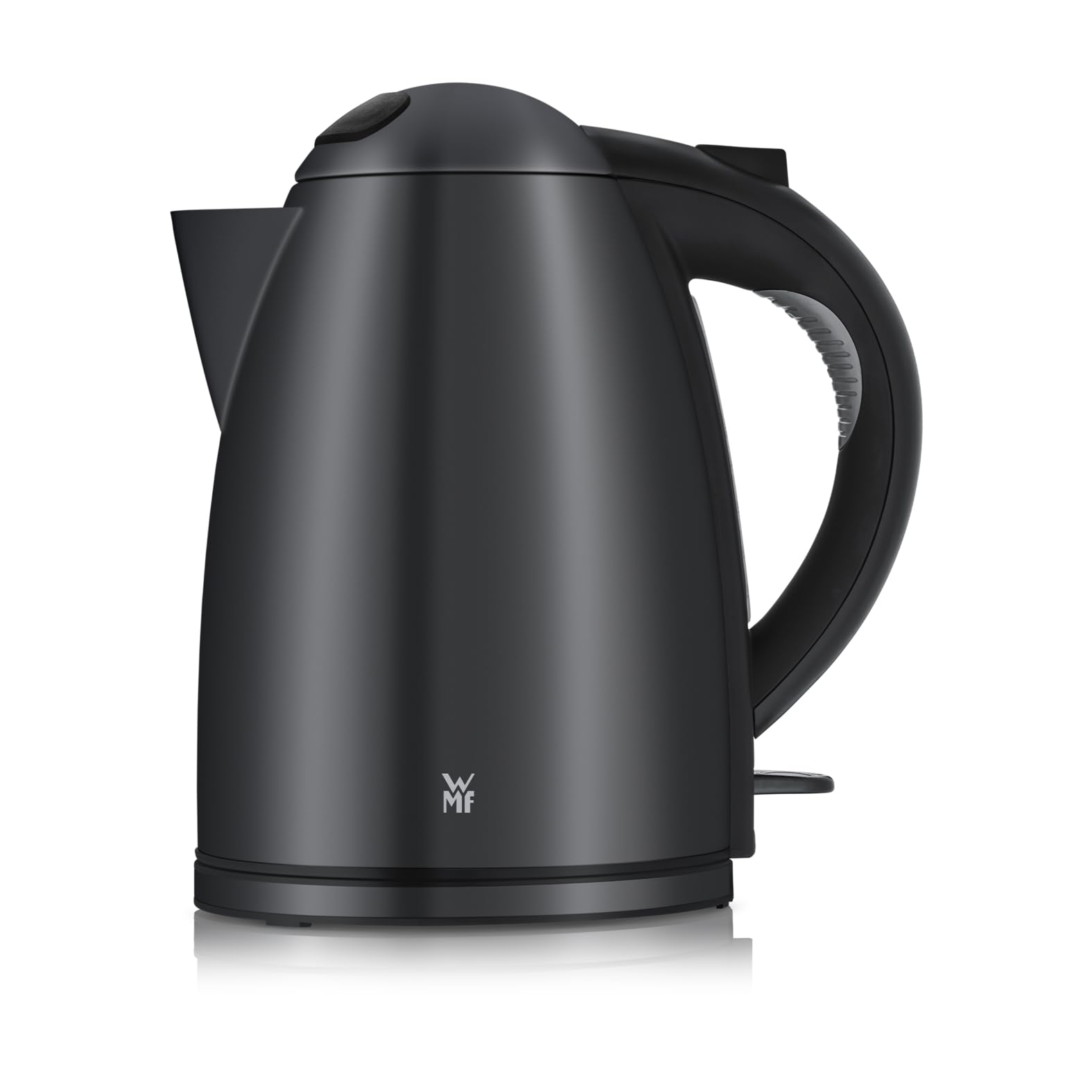WMF Stelio Wasserkocher Edelstahl 1,7l, elektrischer Wasserkocher mit Kalkfilter, 2400 W, Wasserstandanzeige beleuchtet, edelstahl matt schwarz