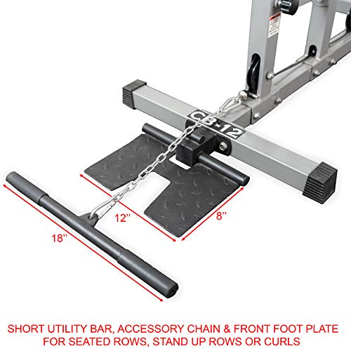 Valor Fitness CB-12 Lat Pulldown Machine, Low Row Machine, Cable Curl Bar, and Ab Machine Home Gym Equipment