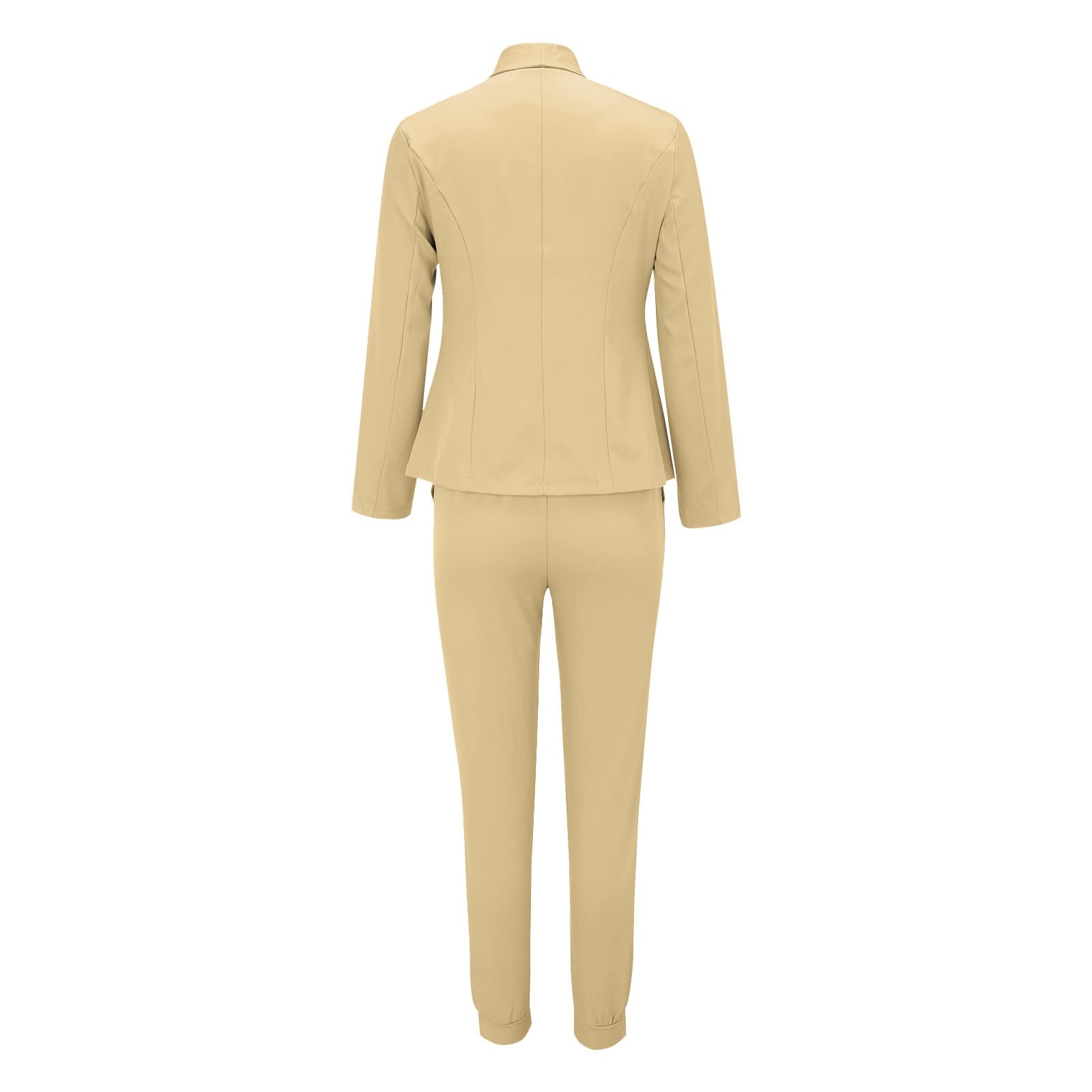SKFLABOOF Combinaison élégante pour femme - 2 pièces - Manches longues - Costume d'affaires - 2 pièces - Couleur unie - Blazer - Pantalon slim - Tenue festive - Pour femme