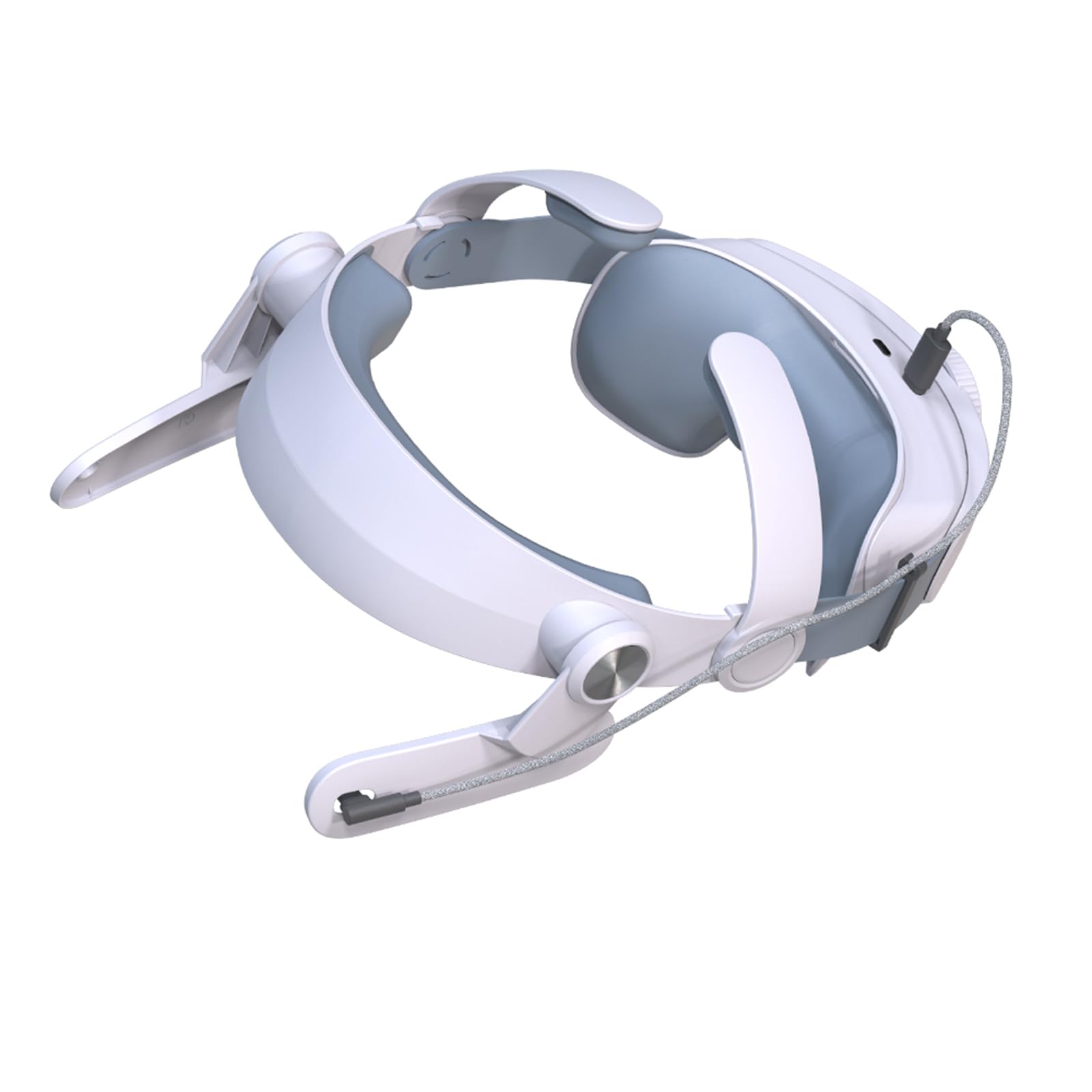 Jemora Sangle de tête Compatible avec Le Casque Meta VR 5000 mAh Rechargeable, Sangle de tête réglable enveloppante à 360°, soulagement de la Pression à 180°, Accessoires VR pour Un Port confor