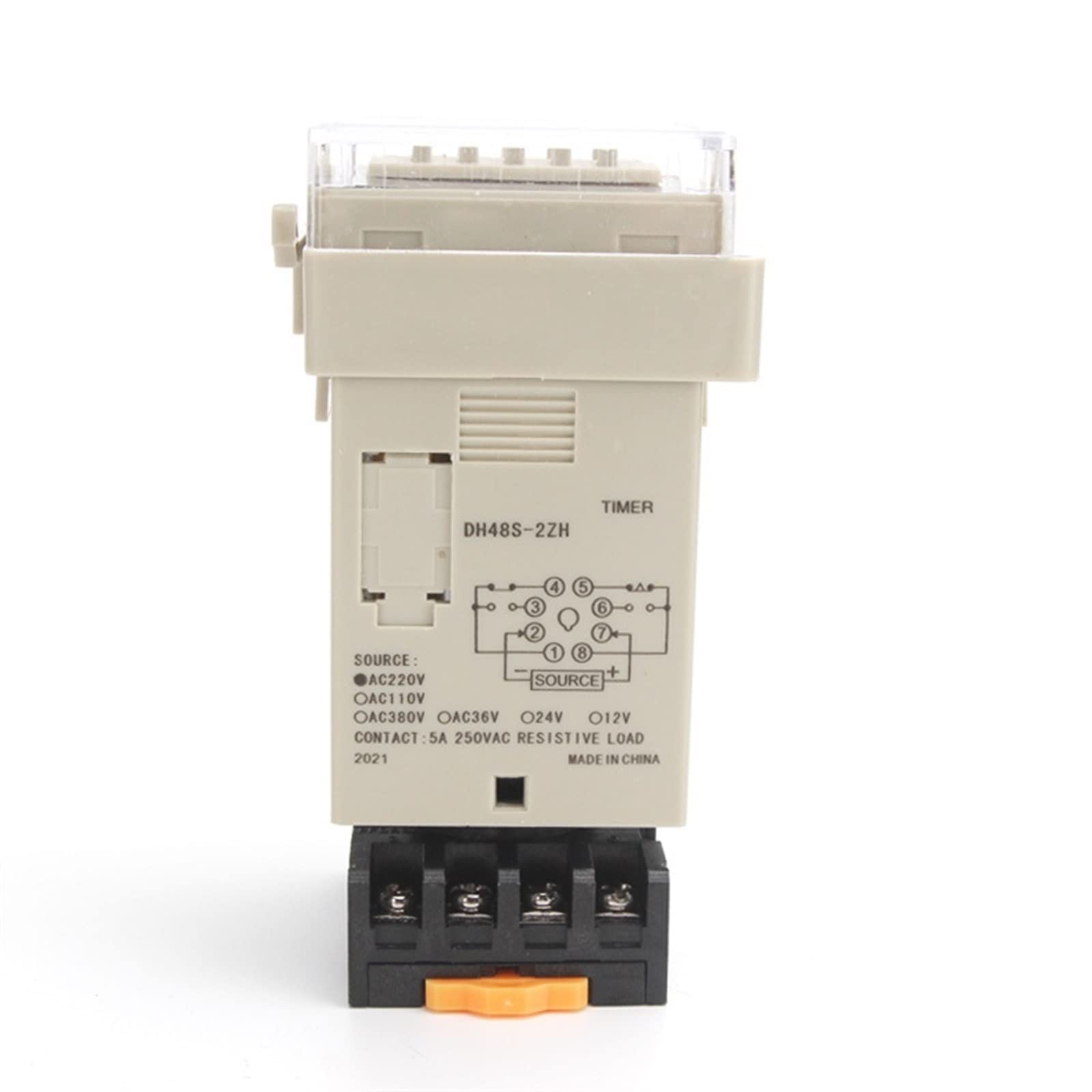 AERBNYEQP Digital LED Programmable Timer Relay Switch DH48S-2ZH 0.01S-99H99M DC24V AC220V Delay Socket Base SPDT 2 Group Contacts