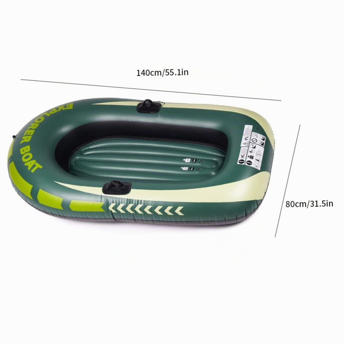 Bateau Gonflable Ensemble De Bateaux Gonflables Épaissis Bateaux À Rames pour Enfants Une Personne PVC Gonflable Dingy Bateau pour La Pêche en Bateau Ou Jouer sur Les Lac, Vert