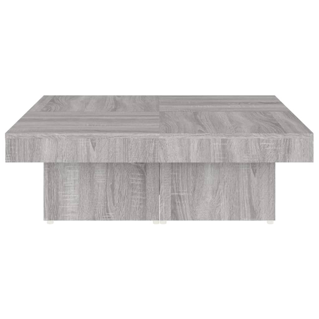 Homgoday Tavolino da caffè Sonoma grigio, 90 x 90 x 28 cm, in legno ingegnerizzato, tavolino da tè per soggiorno, sala d'accoglienza degli ospiti, camera da letto e mobili da ufficio
