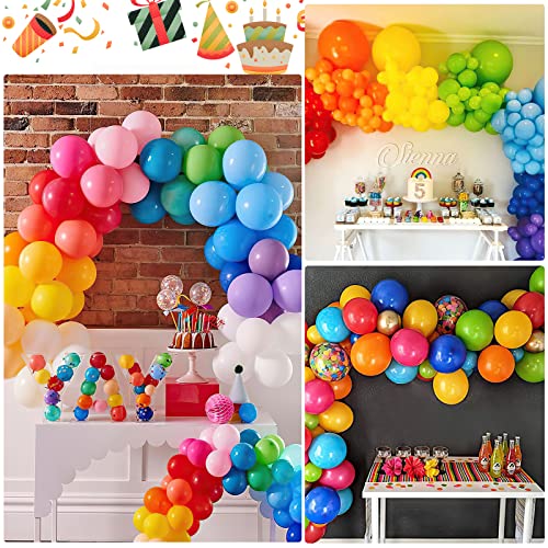 Bbeitoo 767700471492 123Pcs Balloons Assorted Colors 12In Rainbow Latex Balloons Bulk Party Balloons Refillable With Water Air And Helium thumb #7