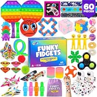VB Fidget Toys for Kids Set – 60-Pcs Fidget Toys Pack for Pinata Stuffers, Classroom Prizes, Party Favours – Stress Relief Toy Multipack for Kids and Adults, School, Office, Travel