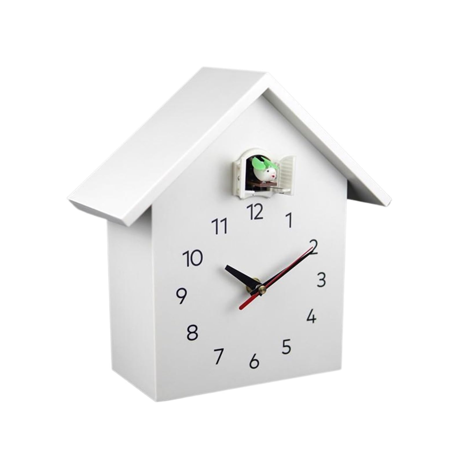 Gsclz White Modern Cuckoo Clock Intelligent Telling Time Wall Home Decor For Wall Art Home Office Decoration(White)