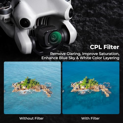 Image of K&F CONCEPT 6 Pack ND CPL Filter Kit Compatible with DJI Mini 4 Pro | CPL ND128 ND64 ND32 ND16 ND8, Light Reduction, Anti-reflective, Multi-Coated Gimbal Safe Optical Glass Filter - FD031