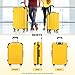 BEIBYE Zwillingsrollen Hardcase Reisekoffer Koffer Trolleys Hartschale in XL-L-M in 14 Farben (Gelb, Mittler Koffer (66cm))