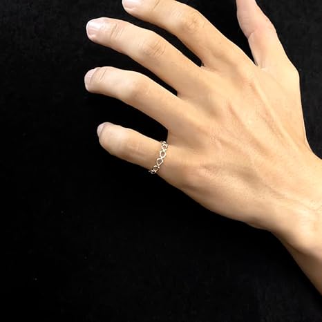 馬蹄 プラチナ リング 指輪 シンプル おしゃれ チェーン 馬の蹄 ひづめ 蹄鉄 - 画像 (2)