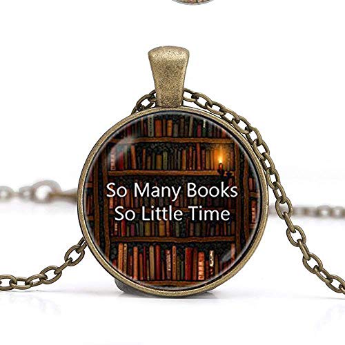 Preisvergleich Produktbild Buchwurm-Halskette, Buchschmuck, Bibliothekarischer Schmuck, Buchliebhaber-Halskette, Geschenk
