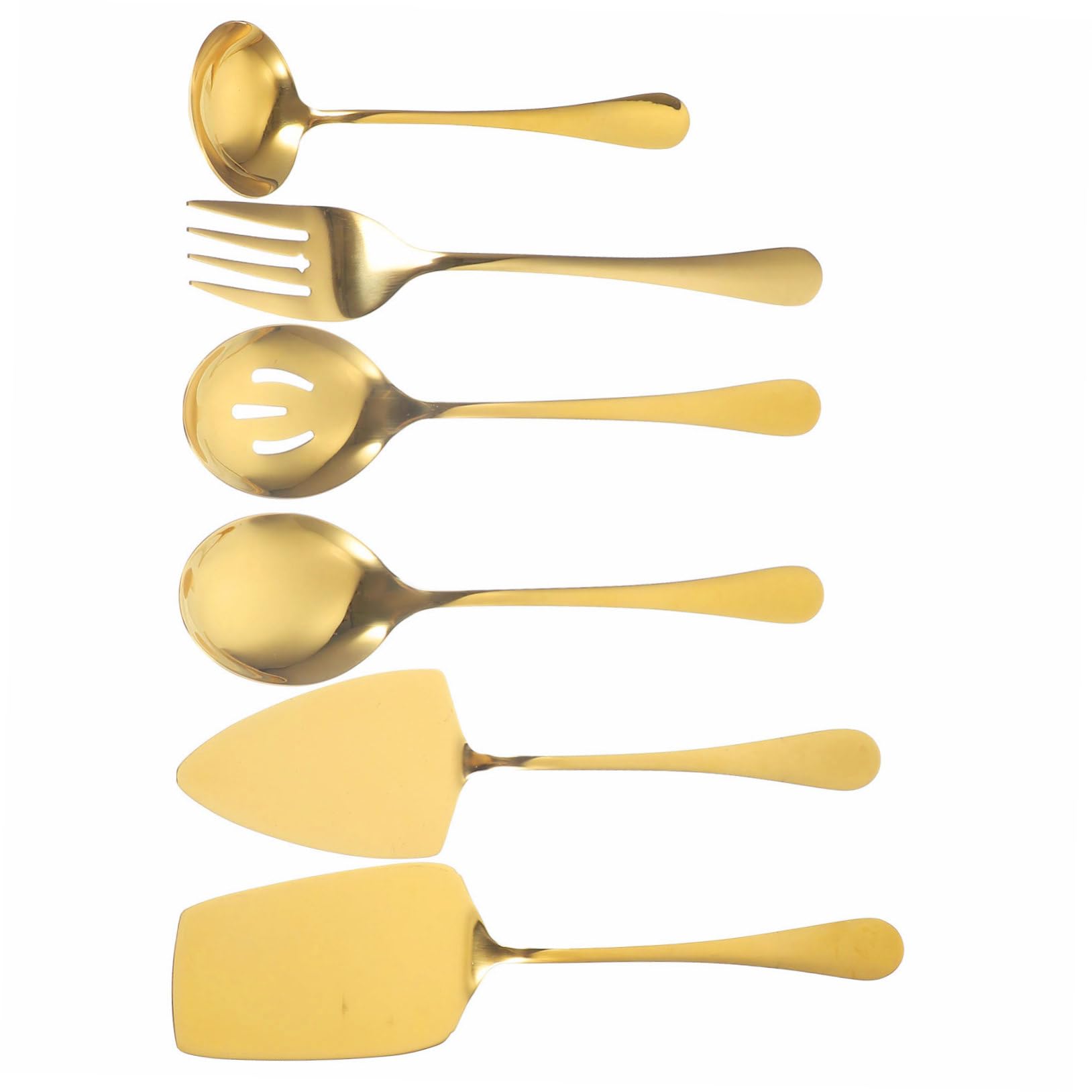 DECHOUS Utensili da Portata per Dolci Cucchiaio e Forchetta in Acciaio Inossidabile Spatole da Torta per Feste Utensili da Portata per Buffet