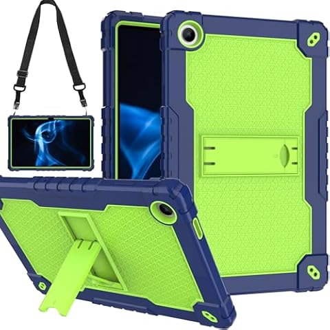 Doemoil for Onn 10.4 Tablet Pro 2023 Model: 100110603 Case Built in Kickstand Heavy Duty Hybrid Protective Case Hard Back Shell Case with Shoulder Strap for Walmart Onn 10.4 Tablet Pro (Navy+Green) Cover