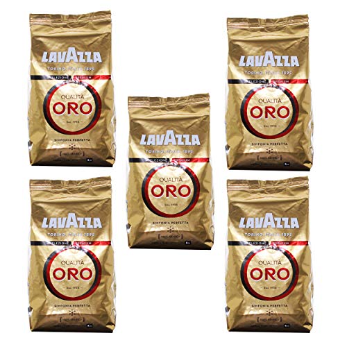 Café Lavazza Qualità Oro, Grains Entiers, Grains de Café, Pack de 5, 5 x 1 kg Cover