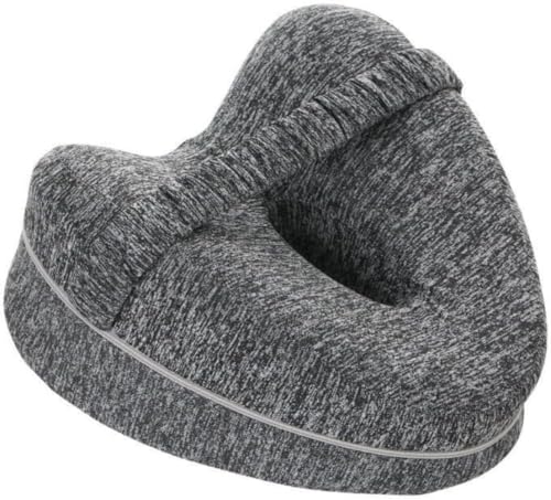 ZMBJ 横向き膝枕 Side Sleeper Pillow 圧力分散 カバー洗濯可能 着脱可能 ストラップ付き 通気性 足に沿ったカーブ形状 グレー 寝具 補助枕 便利グッズ (グレー)