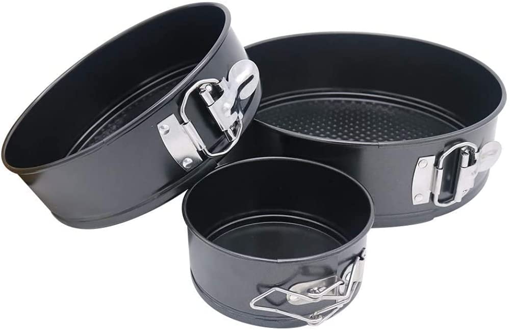 Lose Abnehmbare Gläser, Edelstahl-beschichtete, Verstellbare, Runde Kuchenformoberteile (4 + 7 + 9 Zoll (3 Pack))