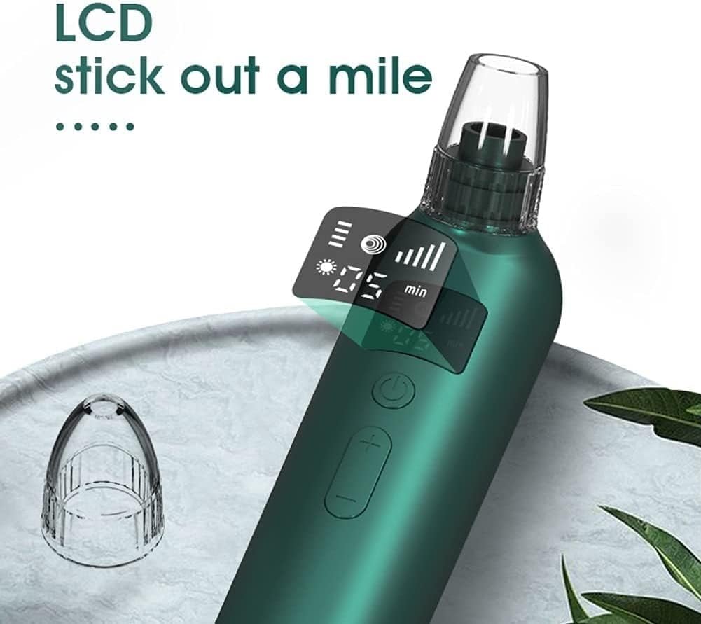 Aspiratore Punti Neri, Detergente Pori Del Viso - Kit Estrattore Elettrico Acne Comedo Ricaricabile USB con 5 Modalità di Funzione Regolabili e 5 Sonde di Ricambio for la Cura della Pelle Displ