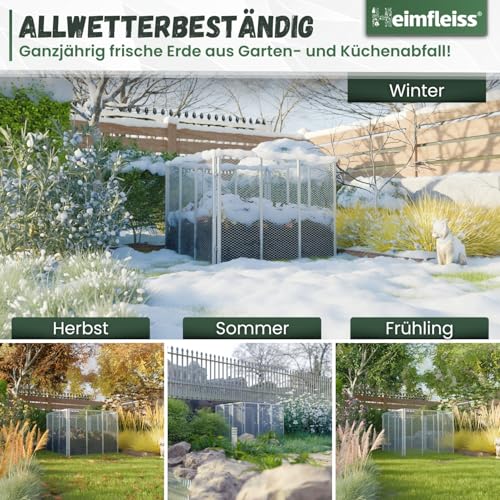 Metallkomposter Heimfleiss 100x100x75 cm mit 750 Litern Volumen