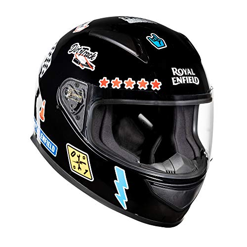 Image of Royal Enfield Full Face Helmet with clear Visor Black, Size: M( 57-58cm)