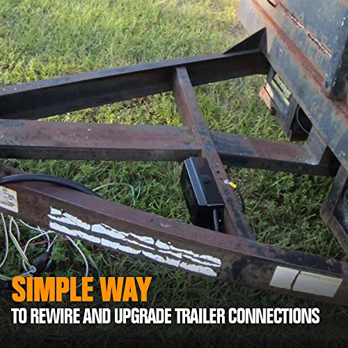 Mictuning Heavy Duty 7 Way Plug Inline Trailer Cord With 7 Way Electrical Trailer Junction Box #TOP6