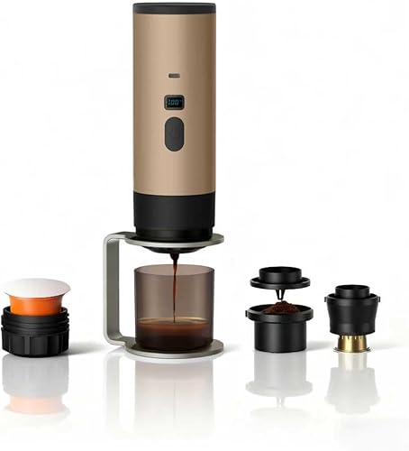 Cafetera portátil, cafetera recargable USB-C de 15 bar, mini cafetera eléctrica para campamento, viajes, coche y oficina (marrón) disponible en Yaxa Guatemala