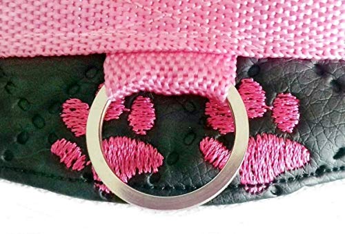 Hundegeschirr kleine Hunde S M L XL XXL mit Wunsch Namen bestickt Kunstleder schwarz rosa