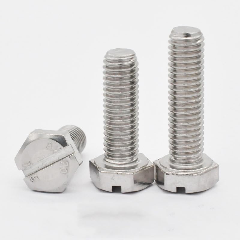 Generic 20pcs M5 Stainless Steel 304 Hexagon Screw slotte Head Slotted hex Head Screws Bolt 8-20mm Length - (Size: M5x20mm)