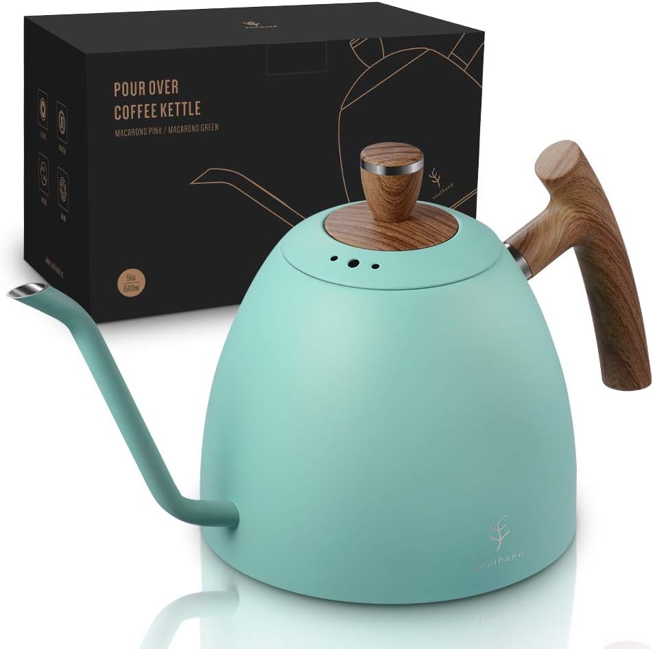 Soulhand Pour Over Kettle, Gooseneck Kettle with Wood Grain