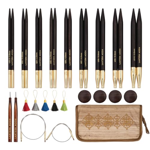 Image of Lantern Moon Ancestry Interchangeable Circular Knitting Needle Set 4 inch (10cm) | 9 US Sizes (2.5 to 10)