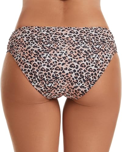 Image of Women's Bathing Suit Bottoms Full Coverage Ruched Bikini Tankini Bottom Swimsuit Brief