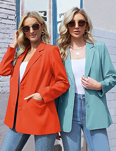 MEROKEETY Women's 2025 Fall Casual Blazers Long Sleeve Lapel Open Front Button Work Blazer Jackets with Pockets - Image 5