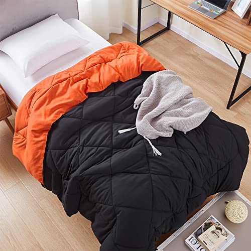 DormCo Orange/Black Reversible Twin XL Comforter
