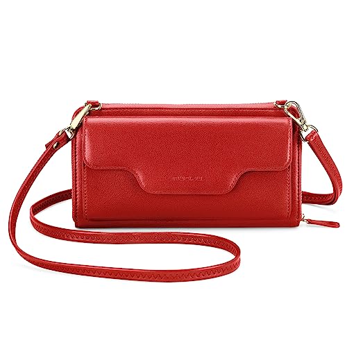 Image of nuoku Small Purse for Women, RFID Blocking Wristlet Wallet, Crossbody Clutch with Cell Phone Pocket