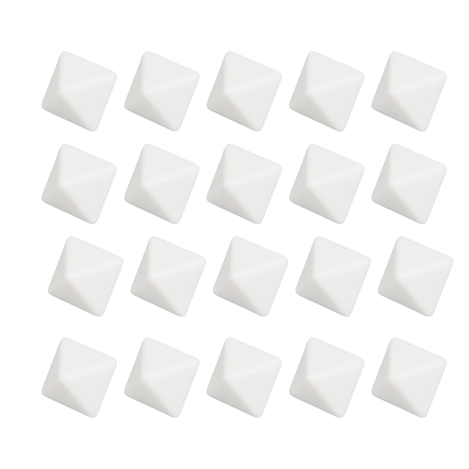 20PCS 8 Sided Dice Plastic Blank DIY Dice Set for Board Games Party Math Counting Teaching White
