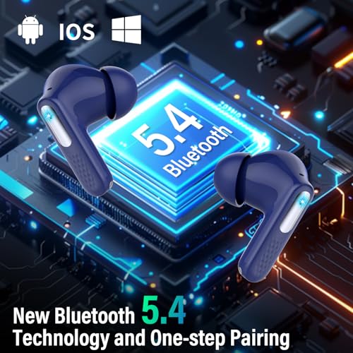 Wireless Earbuds, Touch Screen Case, ANC/ENC Noise Cancelling, 48H, Blue - image 9