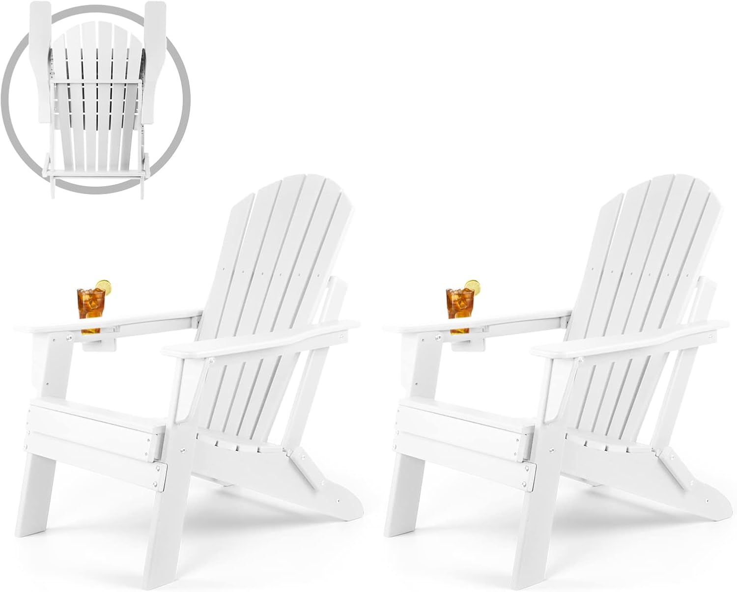 FUNBERRY Folding Adirondack Chair Set of 2, Fire Pit Chairs