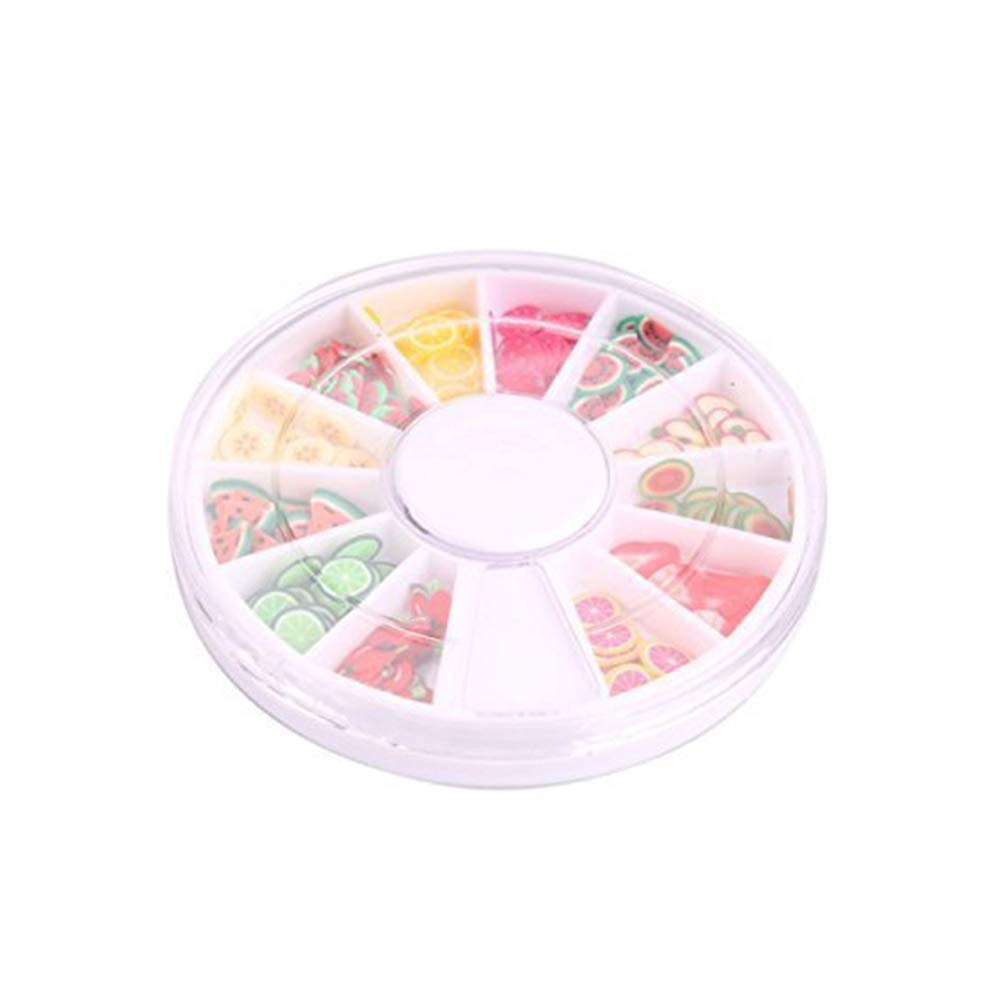 Fruit Slice Nail Art Astuce Nail Art Décoration Mignon Doigt Ongles Fruits Frais Multi Usage Polymère Pâte De Fruits Bâtons (1 Boîte 12 Motif) Traitement de la mode
