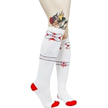 17" Red and White Socks with Bandages from Sourpuss Clothing, Multi-colored, One Size